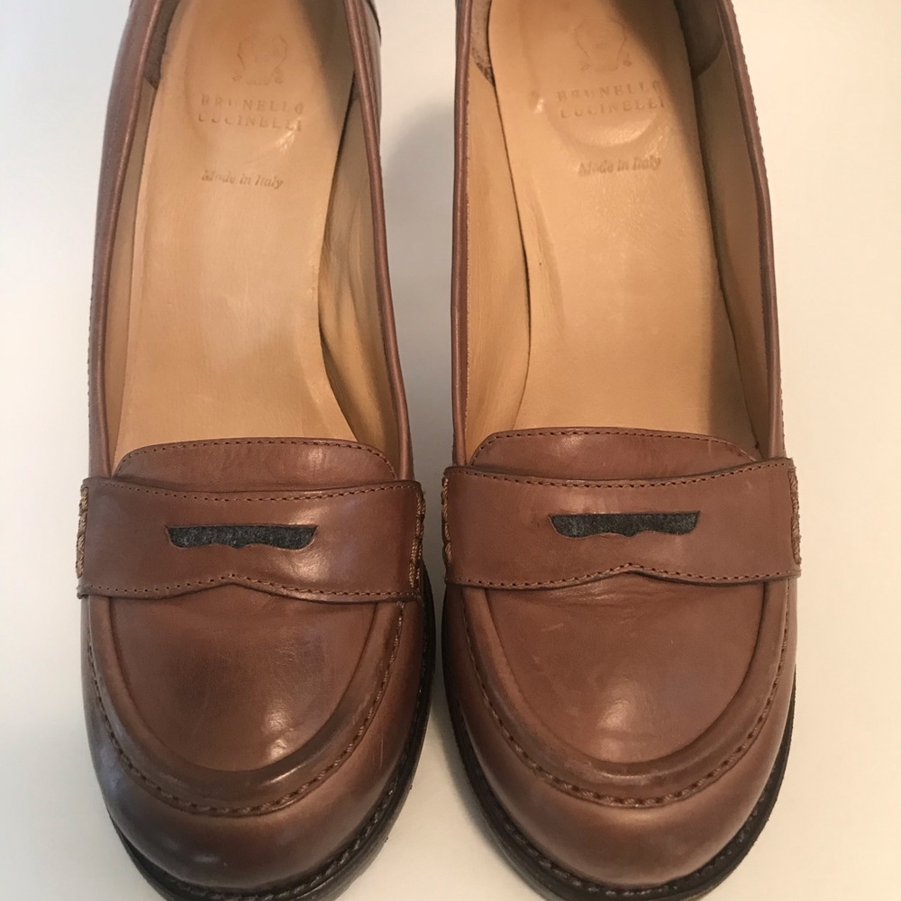 Brunello Cuccinelli distressed leather heels